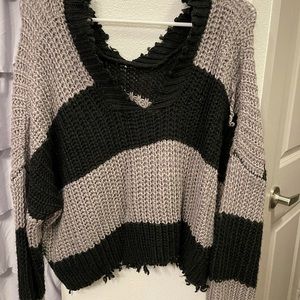 Black/ Gray off Shoulder